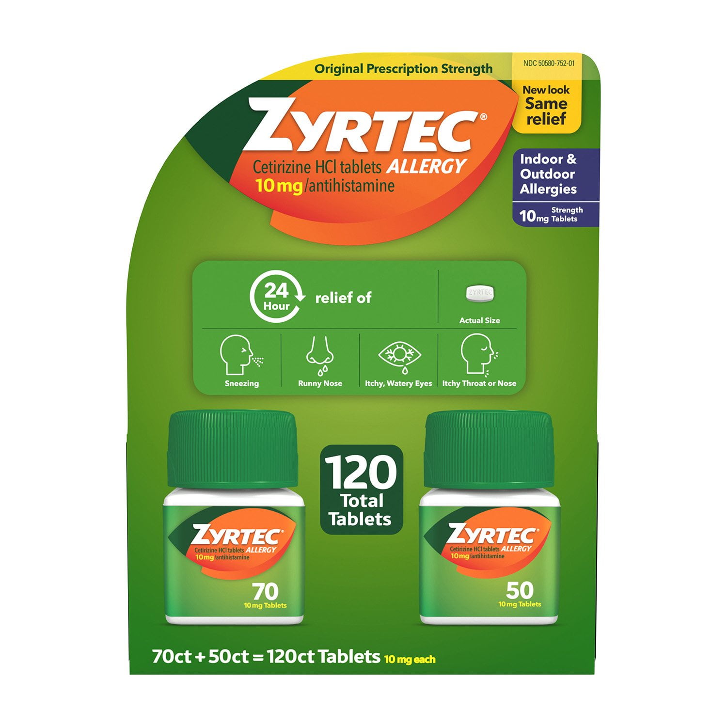 Zyrtec Antihistamine Allergy Tablets, 10 mg, 120 ct. Primary image