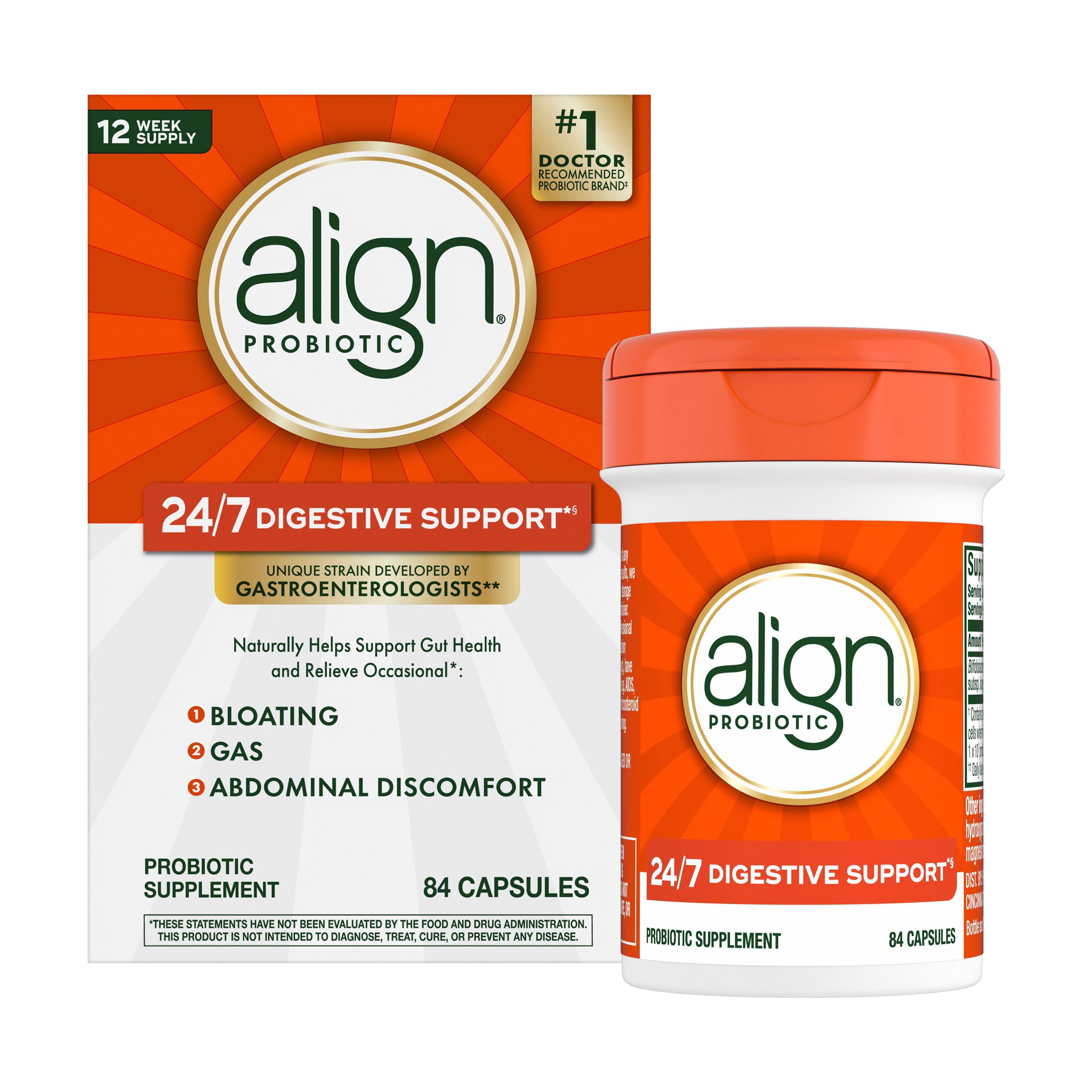 Align Probiotic Digestive Health Supplement Capsules, 84 ct. Primary image