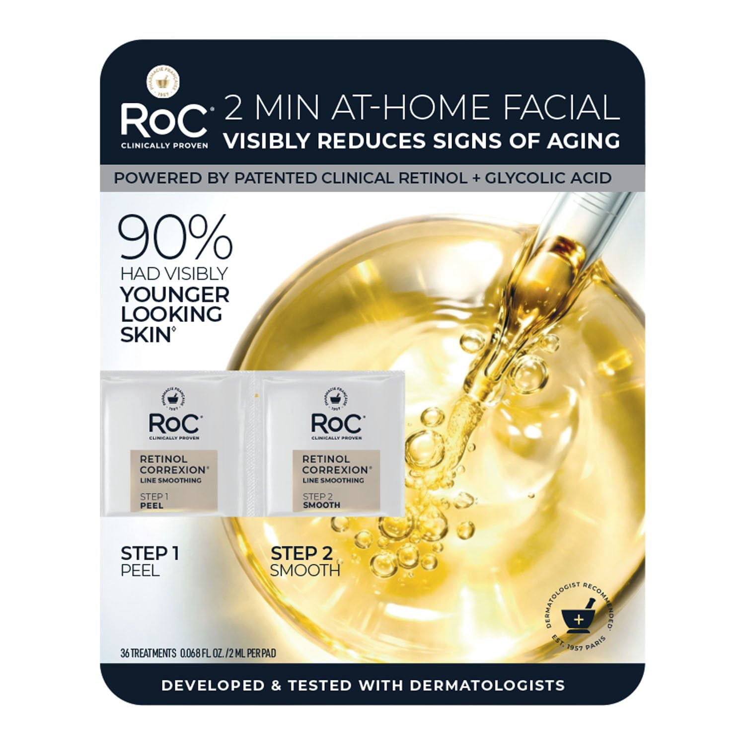 RoC Line Smoothing 2-Step Retinol Peel Pads, 36 ct. Primary image