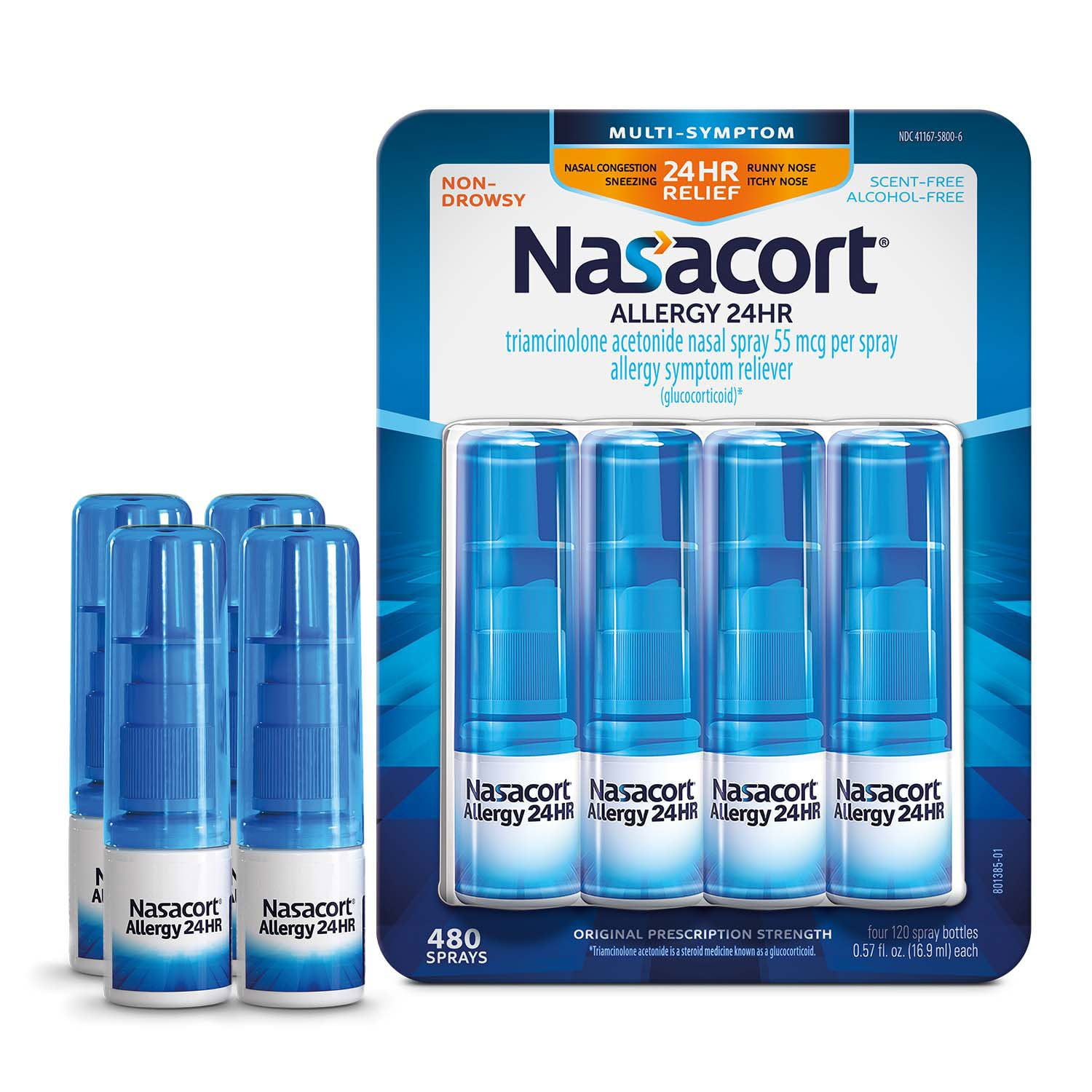 Nasacort Allergy 24-Hour Nasal Spray, 4 pk., 120 Sprays Each Primary image