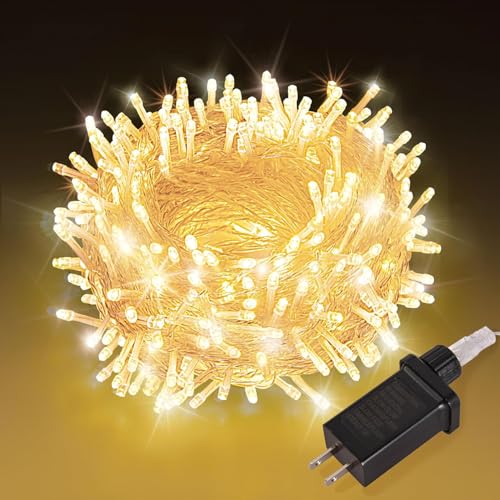Best Brands USA: 100 LED String Lights Indoor, Warm White Christmas Lights Outdoor Waterproof with 8 Modes, 33ft Connectable Fairy String Light Plug in for Bedr Primary image