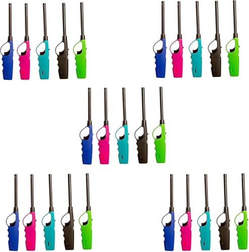 Best Brands USA Long Lighters Wholesale Pack, Multi Use Butane Refillable Neon Fire Lighters, Ideal as Fireplace, Candles and to Light BBQ (25 pc Pack) Primary image