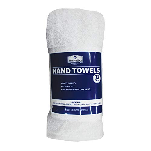 Member's Mark Commercial Hospitality Hand Towels, White, Set of 12 Primary image