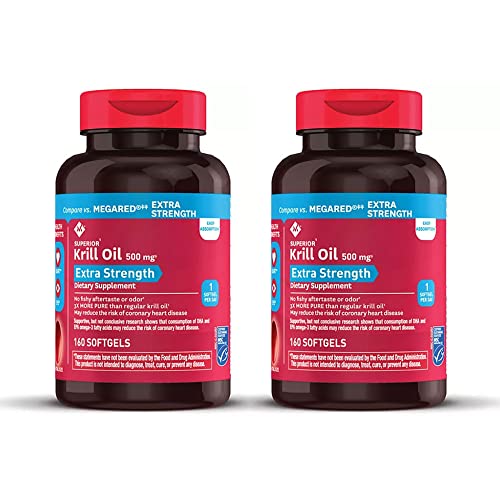 Member's Mark Extra Strength Omega-3 Krill Oil Softgels, 500mg (2 Bottles (320 softgels)) Primary image