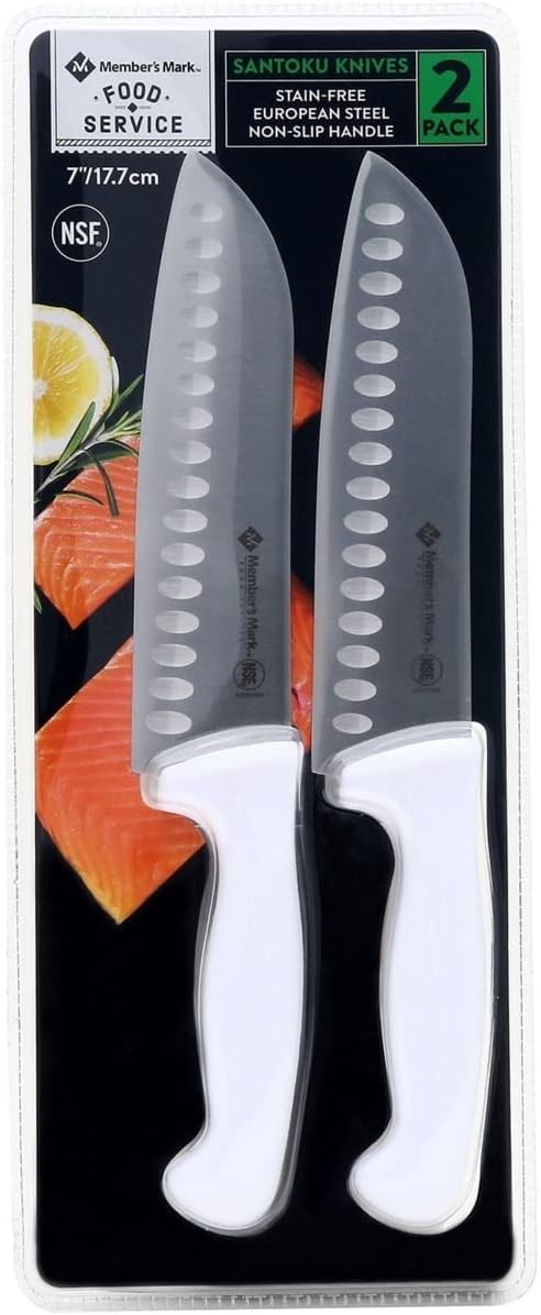 Member's Mark 7" Non-Slip Handle Santoku Slicing Knife, 2 Count Primary image