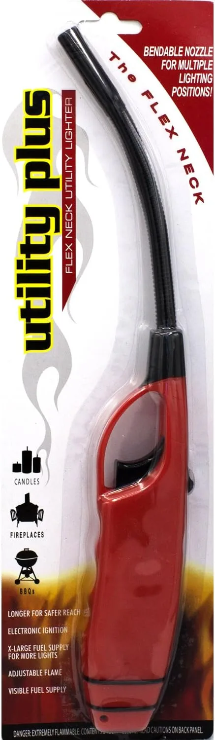 Long BBQ Lighters, Long Flexible Neck, Multi-Purpose use for Barbeque Grill Fireplace Gas Stove Cooking, Flex Wand Fire Lighters, Value Pack of 3 Gallery image 4