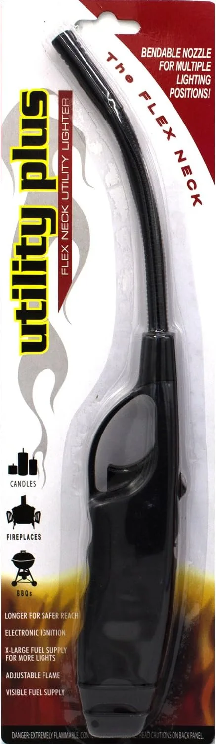 Long BBQ Lighters, Long Flexible Neck, Multi-Purpose use for Barbeque Grill Fireplace Gas Stove Cooking, Flex Wand Fire Lighters, Value Pack of 3 Gallery image 3