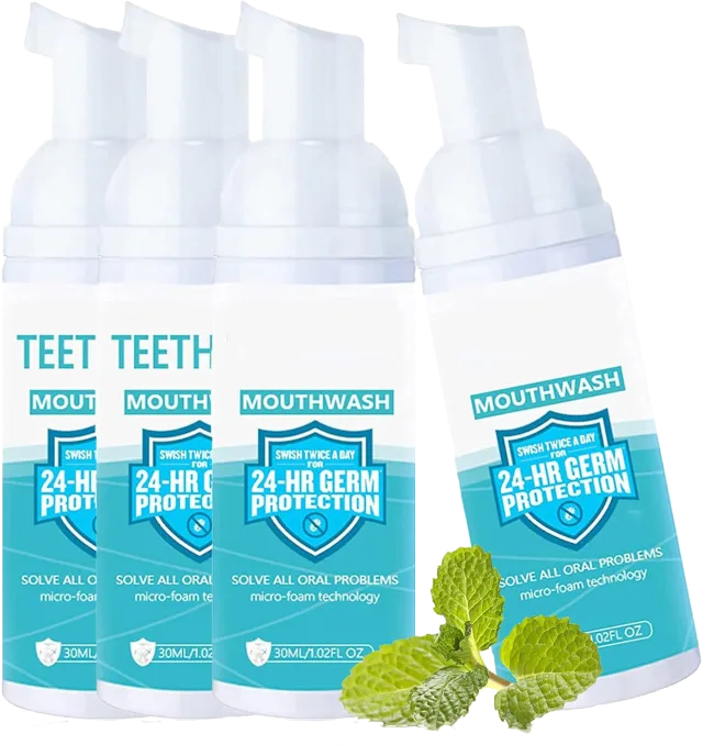 Mouthwash Foam, Mouthwash Whitening Toothpaste Foam, Calculus Removal, Teeth Whitening (4PCS)